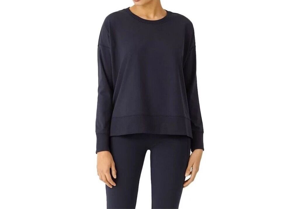 Vince $248 Navy Blue Crew Neck ponte oversized Sweatshirt Womens XXS NEW